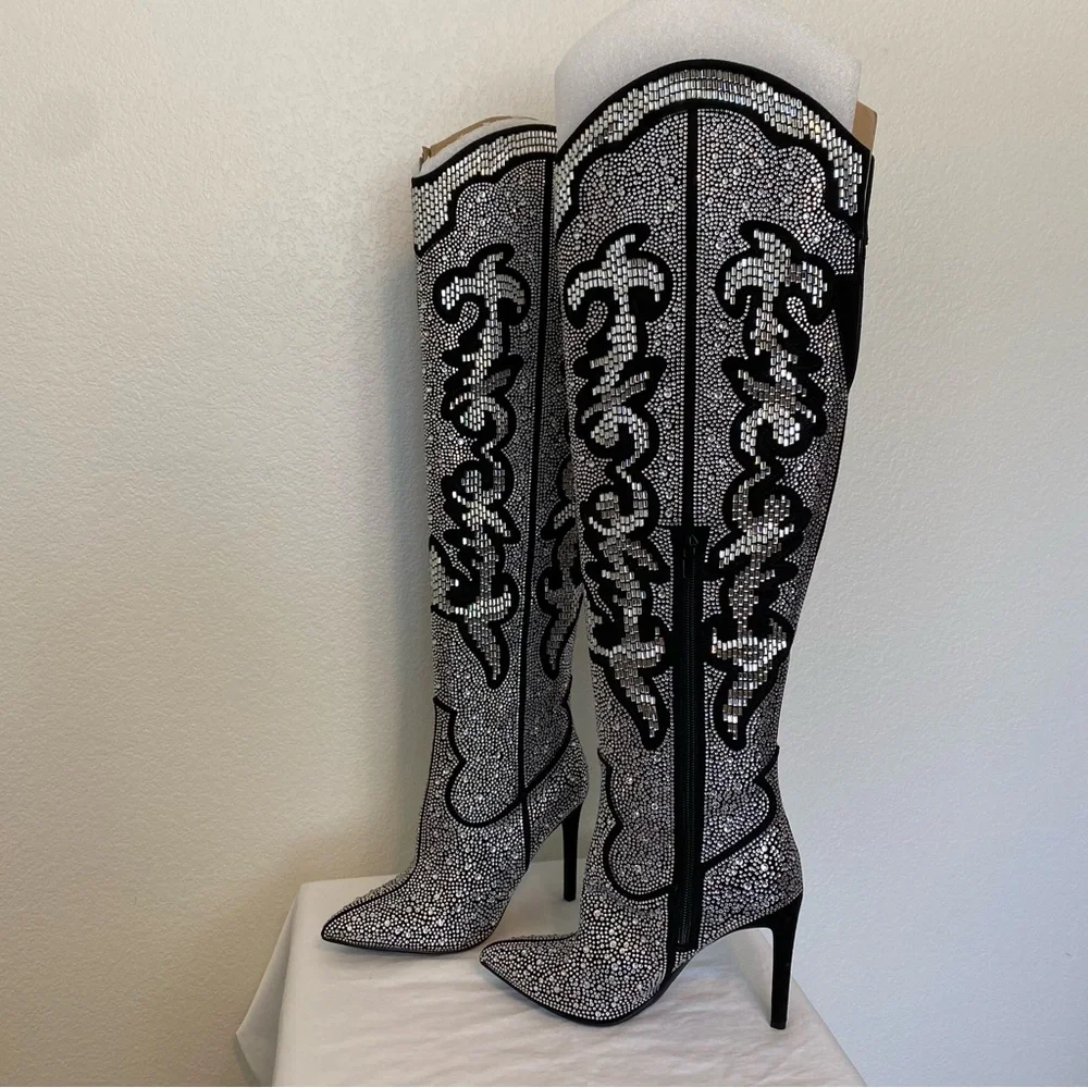 INC International Concepts Rhinestone Cowboy Boots 5 New Without Box